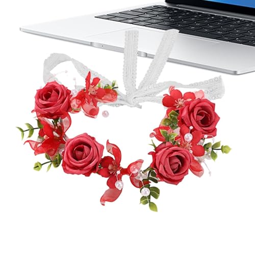 Diadema de flores para el pelo – tocado realista para niña, rosas artificiales, diadema para mujer, para interior y exterior, cumpleaños, boda, comunión, festival, decoración para
