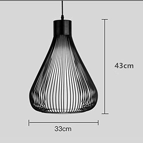 Lustre minimaliste moderne noir suspension cage oiseaux restaurant