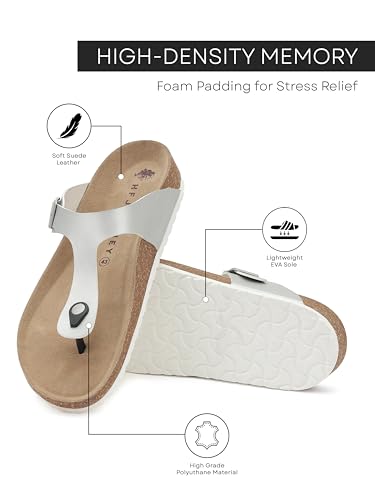Image of HF JOURNEY Nivera 2.0 Men's Cork Footbed Thong Sandal,Slip On Entry,(Size 41-46) BlackPU, Casual Lounging Slipper, EVA Sole, Flat Heel,Nivera 2.0 - Black (41)