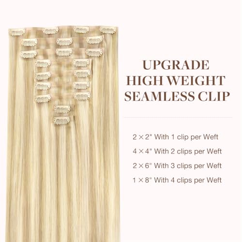 Image of GOO GOO Seamless Clip in Hair Extensions Real Human Hair Remy Extensions