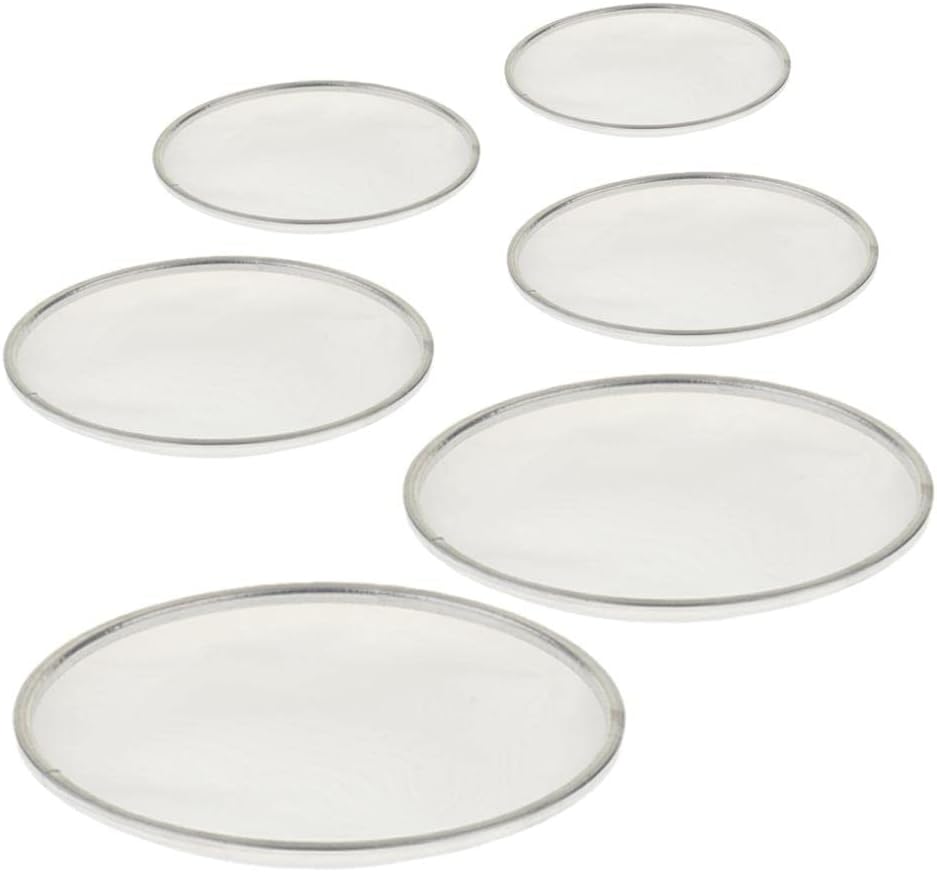 Set of 6 White Drum Head Skins for Beginners