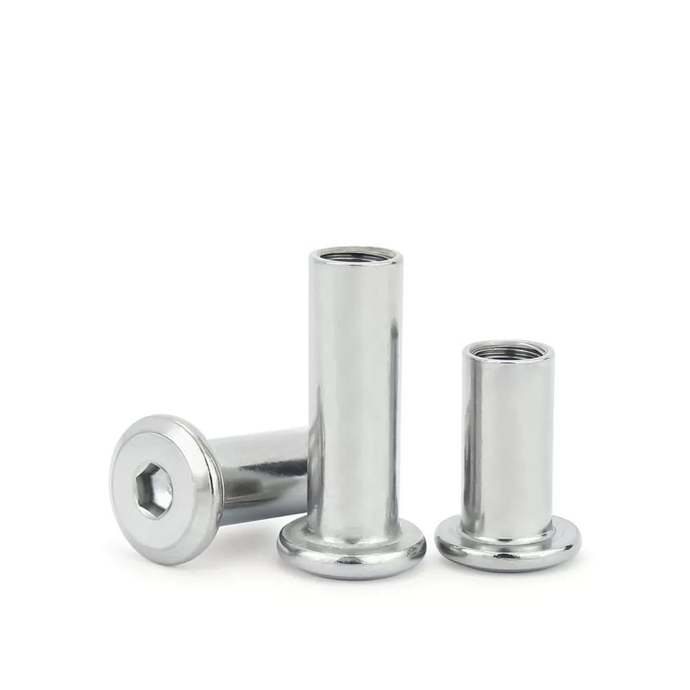 M3 M4 M5 M6 M8 M10 niklowe nakrętki nitowe gniazdo sześciokątne złącze meblowe beczka (100, M6 x 20 mm)