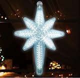LAMPHOME 20' 44 LED Bethlehem Star with Movement,3D Bethlehem Star Digital Flash-Shooting Star -...