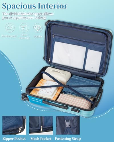 Image of Checked Luggage, 24 Inch Hardside Suitcase, Lightweight Hardshell with TSA Lock, Large Suitcase with Spinner Wheels