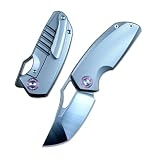 TWO SUN TS498 Folding Knife 14C28N Blade TC4 Titanium Handle Flipper