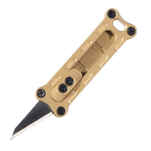 Pocket Knife, Firecracker Knife, keychain pocket knife with Stainless Steel Blade and Brass Handle, Outdoor Survival Camping Hunting Knife with 2.5cm Blade