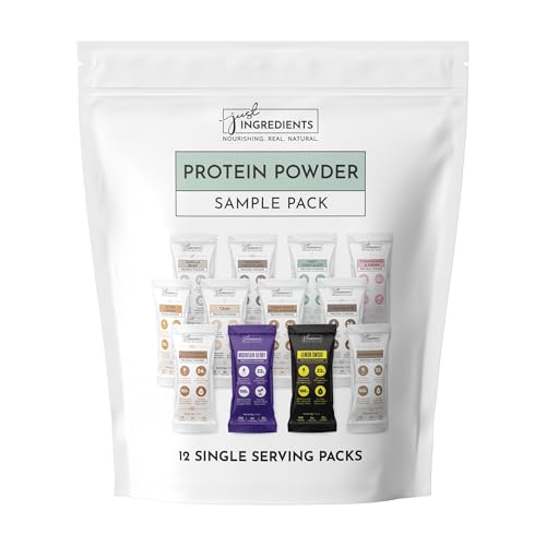 Protein Powder Made with 100% Grass Fed Non Denatured Whey | Four Different Protein Sources from Organic Whole Food Ingredients | 12 Servings | 22g Protein (Sample Variety Pack)