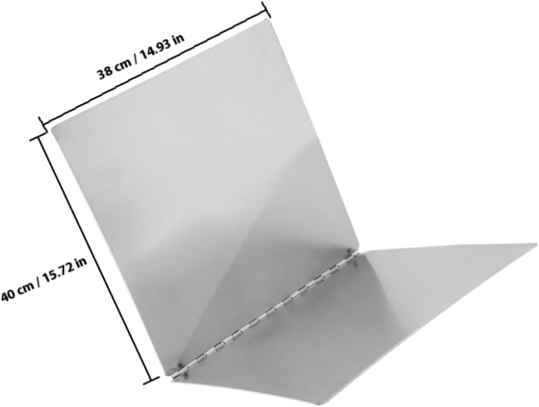 TIDTALEO Foldable Stainless Steel Oil Splatter Guard, Double-sided Fry Wall Splash Protector for Gas Stove, Heat-resistant Kitchen Backsplash Shield, 2pcs Set