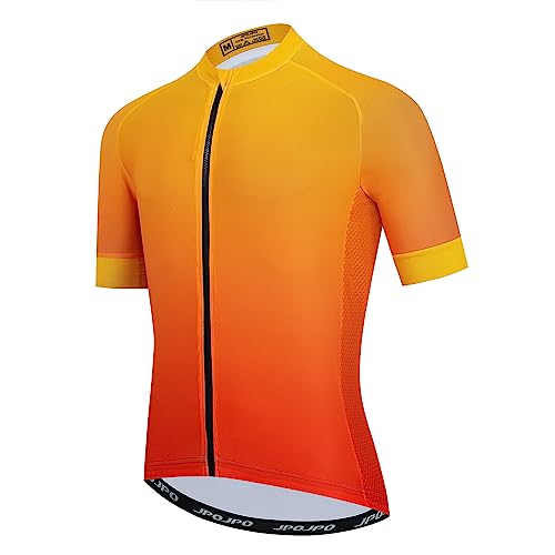 Men Cycling Jersey,Bike T-Shirt Short Sleeve MTB Biking Clothing Reflective Bicycle Jacket with 3-Pockets Tops S-3XL