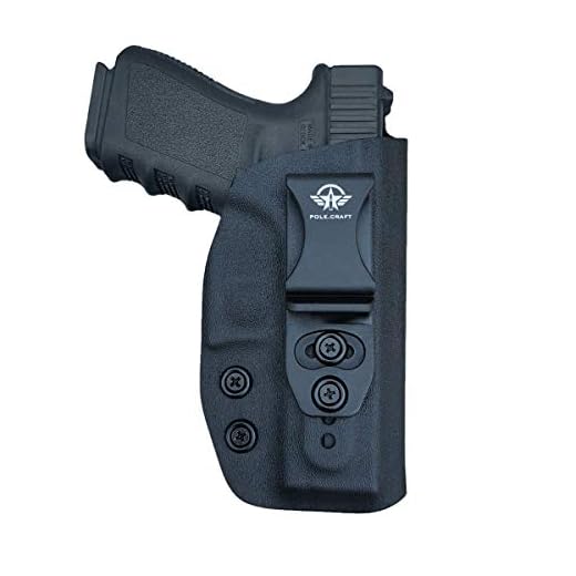 Glock 19 Holster IWB Kydex for Glock 19 19X / Glock 23 / Glock 25 / Glock 32 / Glock 45 (Gen 3 4 5) CZ P10C Pistol Case Inside Waistband Carry Concealed Holster Glock 19 Gun Accessories (Black)