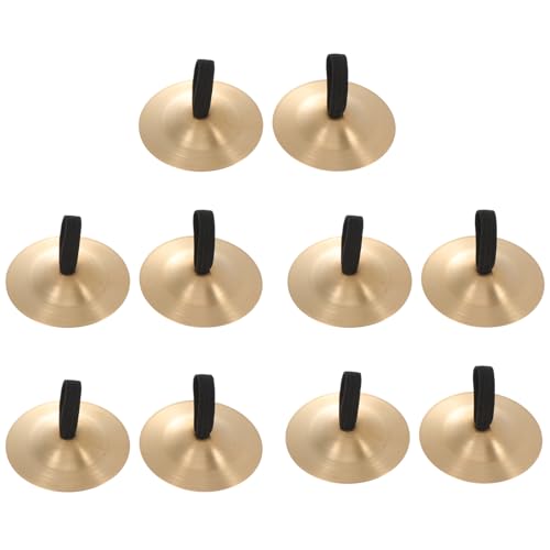 Vaguelly 10 StüCk Fingerzimbeln Mini Brass mit elastischen Band,...