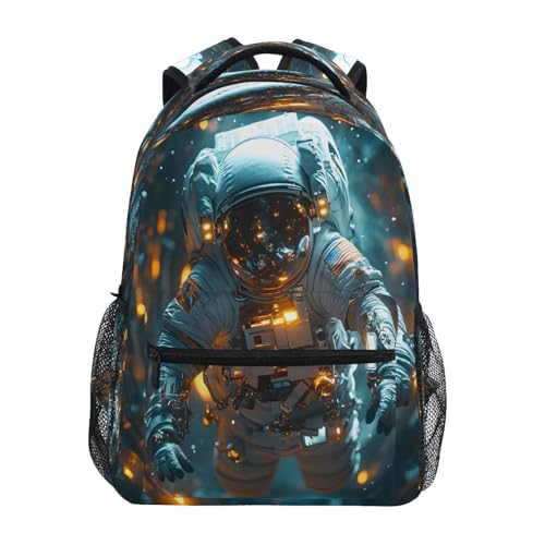 Hipster Astronaut Space Backpack for School Boys Girls Adults Kids Bookbag Laptop Bag 18L