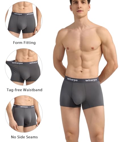 Wirarpa 1416A31-4P-M Men'S Underwear Micro Modal Trunks Soft Microfiber Boxer Briefs Size M,4 Packs thumb #1