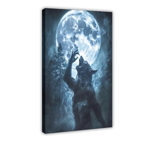 Toile loup-garou hurlant pour habiller un mur vide de salon avec style