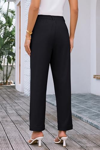 GRACE KARIN Women High Waisted Business Casual Pants Dressy Cuffed Work Office Trouser Slacks with Pockets3