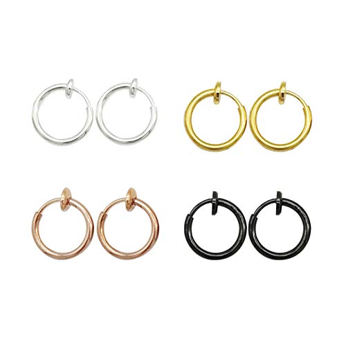 Aretes Clip On LAXPICOL 4 piezas varios colores