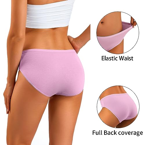 Image of Women's High Waist Cotton Underwear Soft Brief Panties Decorated with Lace Regular and Plus Size