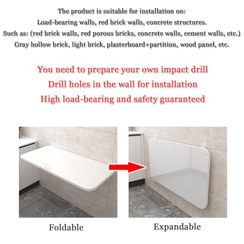 Table pliante murale bois 50x20 cm pour petits espaces - 5