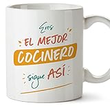 MUGFFINS Tazas para COCINERO hombre - En Español - Eres el mejor sigue así! - 11 oz / 330 ml - Regalo original y divertido