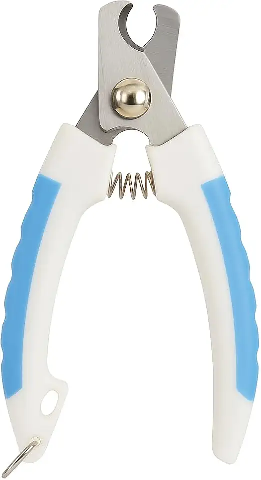 Alicate Cortador de Unhas Profissional para Pets Cães e Gatos, 16cm, Lâminas em Aço Inoxidável, Cabo Antiderrapante, com Limitador de Segurança