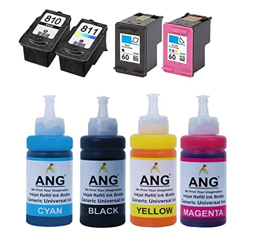 Image of ANG Ink Refill Suitable for 805 Black & Color Ink Cartridge with 400g Compatible with Section Tools & 4 Syringes