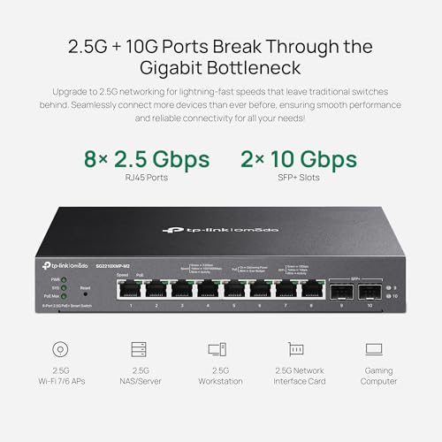 SG2210XMP-M2 Omada 8-Port 2.5GBASE-T and 2-Port 10GE SFP+ Smart Switch with 8-Port PoE+