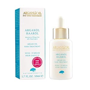 ARGAND’OR Biologische arganolie, haarolie voor droog haar, 50 ml, versterkt het haar en werkt gespleten haarpunten tegen voor elasticiteit, soepelheid en natuurlijke glans, veganistisch