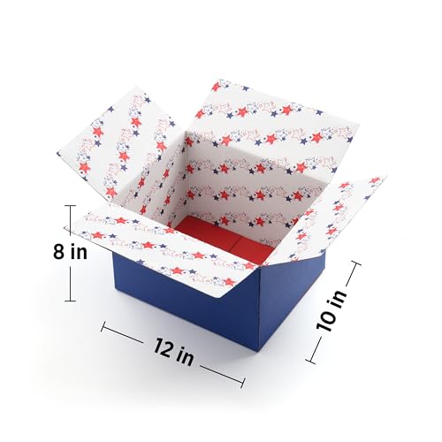 Image of Great Papers! GiftIn Corrugated Shipping Box, Patriotic, for Gifts, Birthdays, Holidays, and Care Packages, 2 Pack (2023058)