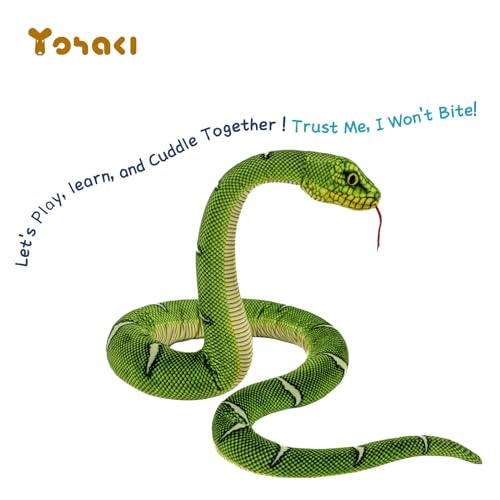 YOHAKI Snake Plush Toy, 52'' Single Head Snake Finger Puppet Green by YOHAKI - Used condition - Image 4
