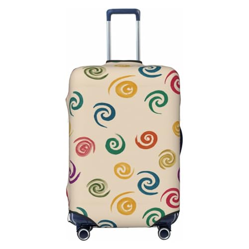 Rainbow Spirals On Beige Shape Elastic Travel Luggage Covers Dustproof Scratch-Resistant Suitcase Protector Fit 22-24 Inch