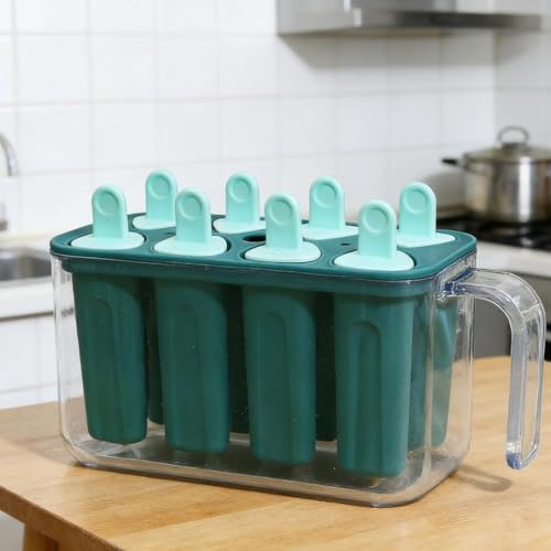 Moldes de polos reutilizables de fácil desmoldeo y 8 cavidades para helados caseros de yogur 7