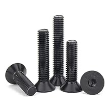 75PCS Flat Head Hex Socket Cap Screw Bolt, Grade 10.9 Alloy Steel, M6 x 10/12/16/20/30mm SCK Allen Head Hex Drive Machine Screw Set with Hex Key, Black Oxide Finish, Fully Threaded Pitch 1.0mm
