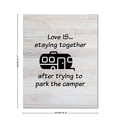 Plaque en bois love is staying together, le cadeau de mariage drole pour couple - 3