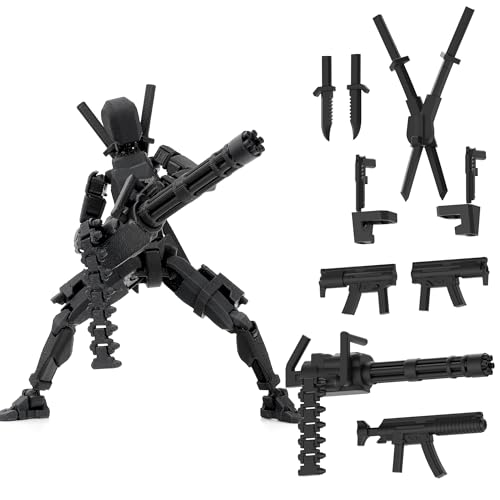 Gatling Gun T13 Titan 13 Action Figure Set【Assembled】, Robot Action Figure 3D Printed robo 13 Action Fidget Toys Dummy Figure Articulated, Lucky...