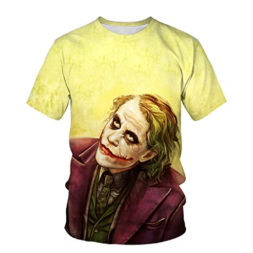 BABQ-UIWE Herren-T-Shirts 3D-gedrucktes Joker-T-Shirt mit kurzen Ärmeln-A||XL Cover