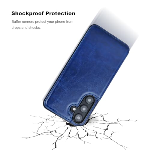 ONETOP for Samsung Galaxy S25 Plus Wallet Case with Card Holder, PU Leather Kickstand Card Slots Case, Double Magnetic Clasp and Durable Shockproof Cover 5G 6.7 Inch(Blue) by ONETOP - Used condition - Image 5