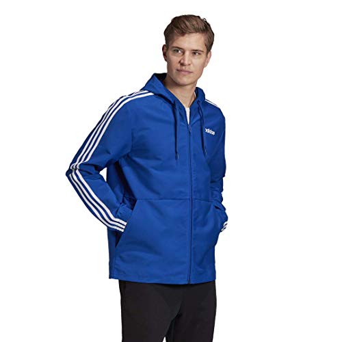 Image of adidas Male Essentials 3-Stripes Woven Windbreaker, Team Royal Blue /White , L