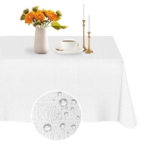PETFNS White Paper Tablecloths for Rectangle Tables 12 Pack - 54 x 108 Inches - 3 Ply Premium Paper & Plastic Table Cloths for Parties Disposable Rectangle Tablecloth for Wedding Party Banquet