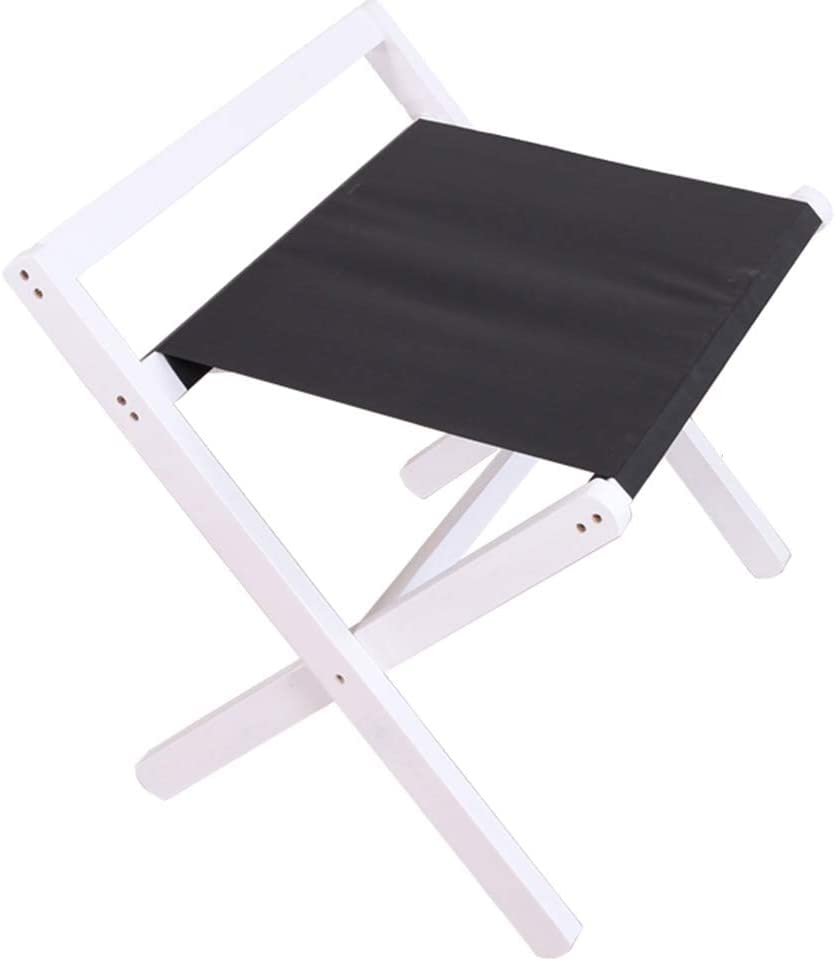 Porte-Bagages de Chambre d'Amis Pliable en Bois et Nylon Noir