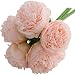 Felice Arts Artificial Peony Silk Flowers Bouquet Room Home Office Wedding Party Flowers Decor(Pink)