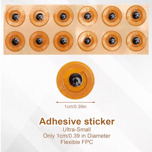 12PCS Mini NFC Aufkleber 1CM NFC Tag Sticker Wasserdicht NTAG213 FPC Aufkleber Tags NFC Sticker Programmierbar NFC Chip NFC Karten RFID Tag für allen Mobiltelefonen und Smart Geräten mit NFC Funktion