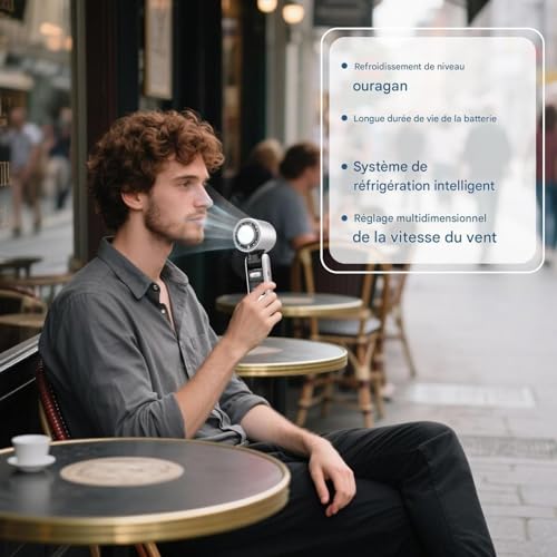 Ventilateur de poche pliable à batterie avec 100 vitesses réglables