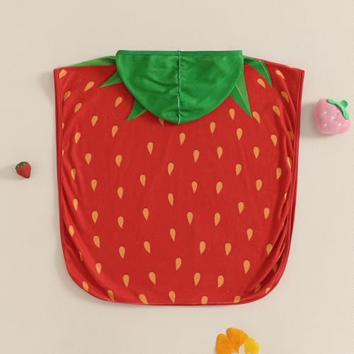 Strawberry Print Swimsuit Toddler Girl Beach Cover Up Cardigans Kids Hooded Bath Towels Bathing Suit Cover Ups4