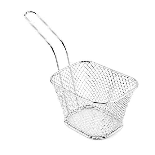 VONKY Aço inoxidável Praça malha Frying Basket francês Fry chips Net coador cozinha que cozinha Filt