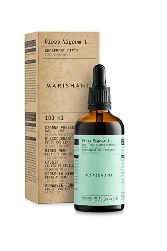Grosella Negra (Ribes Nigrum L.) Tintura madre sin alcohol - extracto líquido - gotas - 100ml - Complemento alimenticio - Marishanti - 100% Natural y Vegano