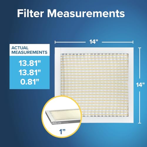 Image of Filtrete 14x14x1 Air Filter MERV 5, 6-Pack AC Furnace Filters for Home HVAC, MPR 300 Basic Dust Defense, Removes Lint & Household Dust, 3-Month Pleated Electrostatic (Actual Size 13.81x13.81x0.81 in)
