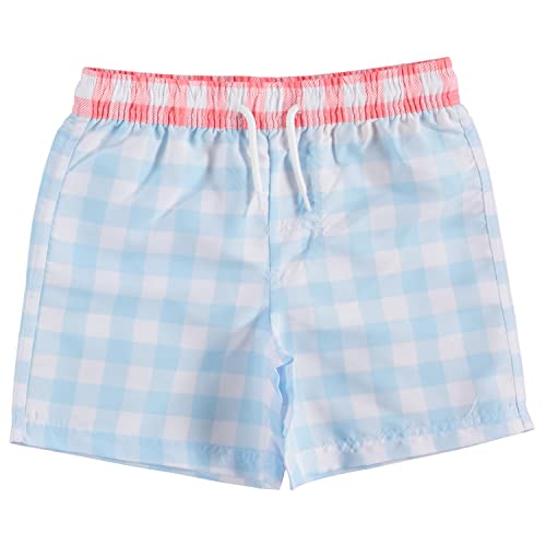 Bcool 3-Pack Boys Swim Trunks Size 10-12, Quick Dry Swimming Shorts With Liner - Solid Green, Tropical/Check Print #TOP3