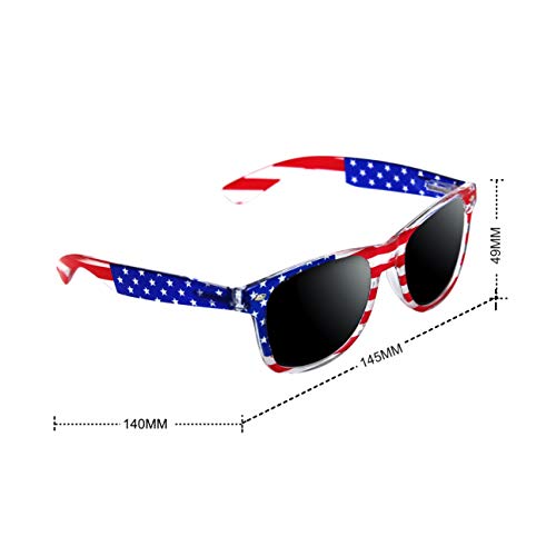 LADY&HOME 3 Pairs American Patriot Flag Beach and July 4th Series Sunglasses -Red/Blue/Grey Lens4