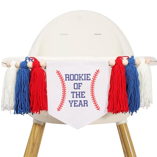 Rookie Of The Year 1st Birthday High Chair Banner,Baseball First Decor