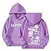 Costume Huntrix Hoodies Girls Vintage Y2k Pullover Huntrix Huntr/X Hip Hop Streetwear Oversized Fashion Hooded Sweatshirts Long Sleeve Tops for Cartoon Pink Hoodie Back to School